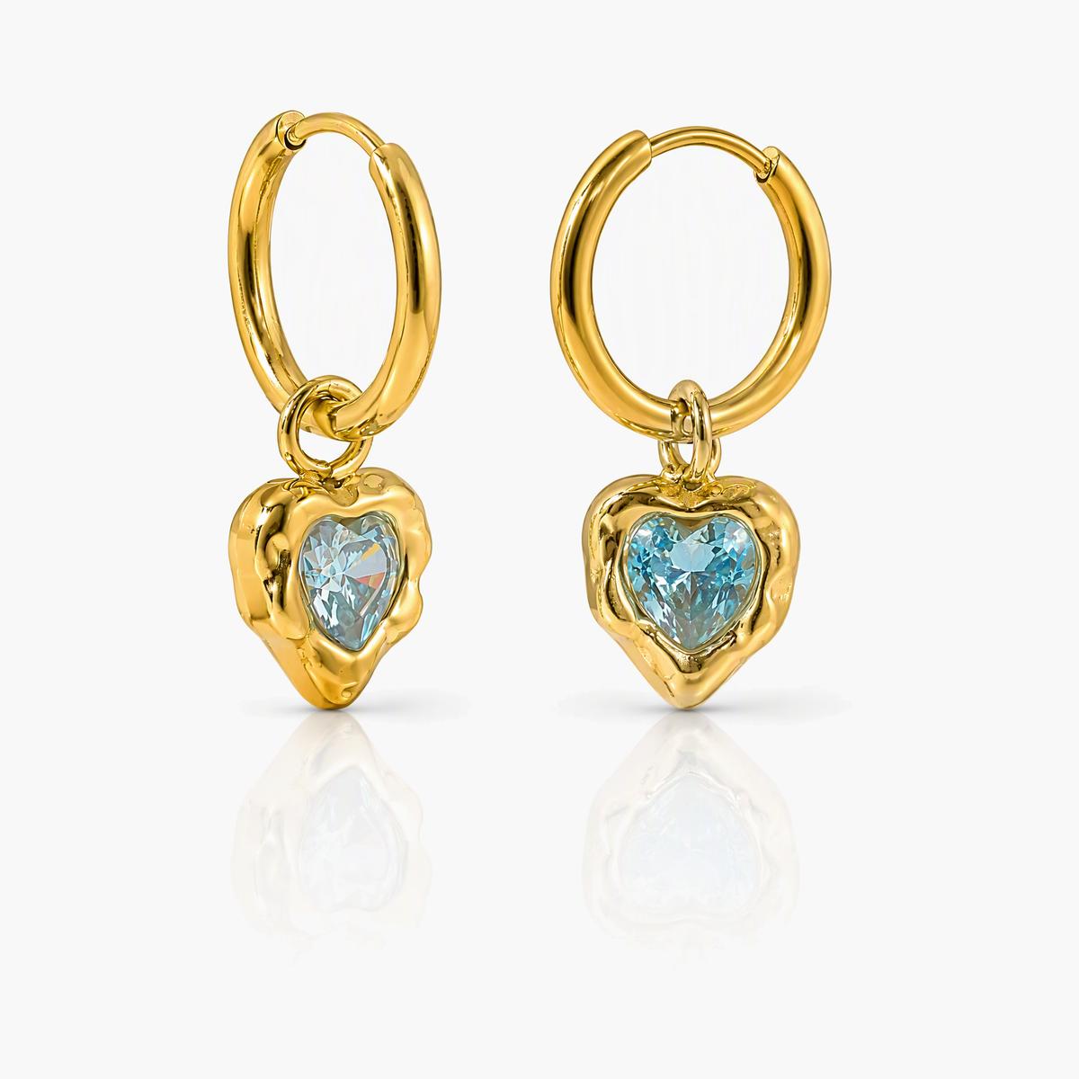 Cute Heart Charm Hoop Earrings