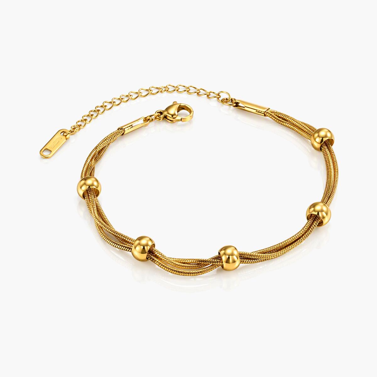 Multi-Strand Bead Snake Chain Bracelet