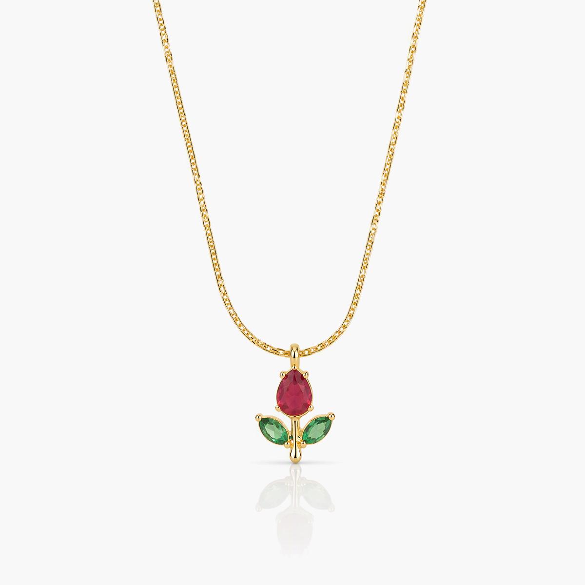 Dainty Tulip Pendant Necklace