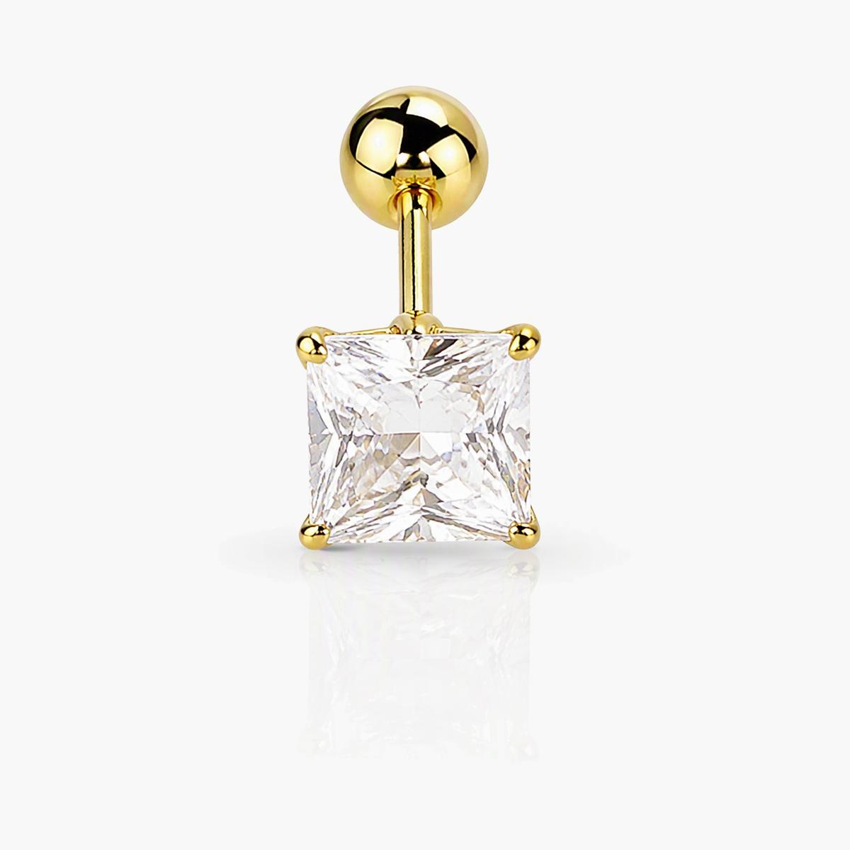 Dainty Square Stone Stud Earrings