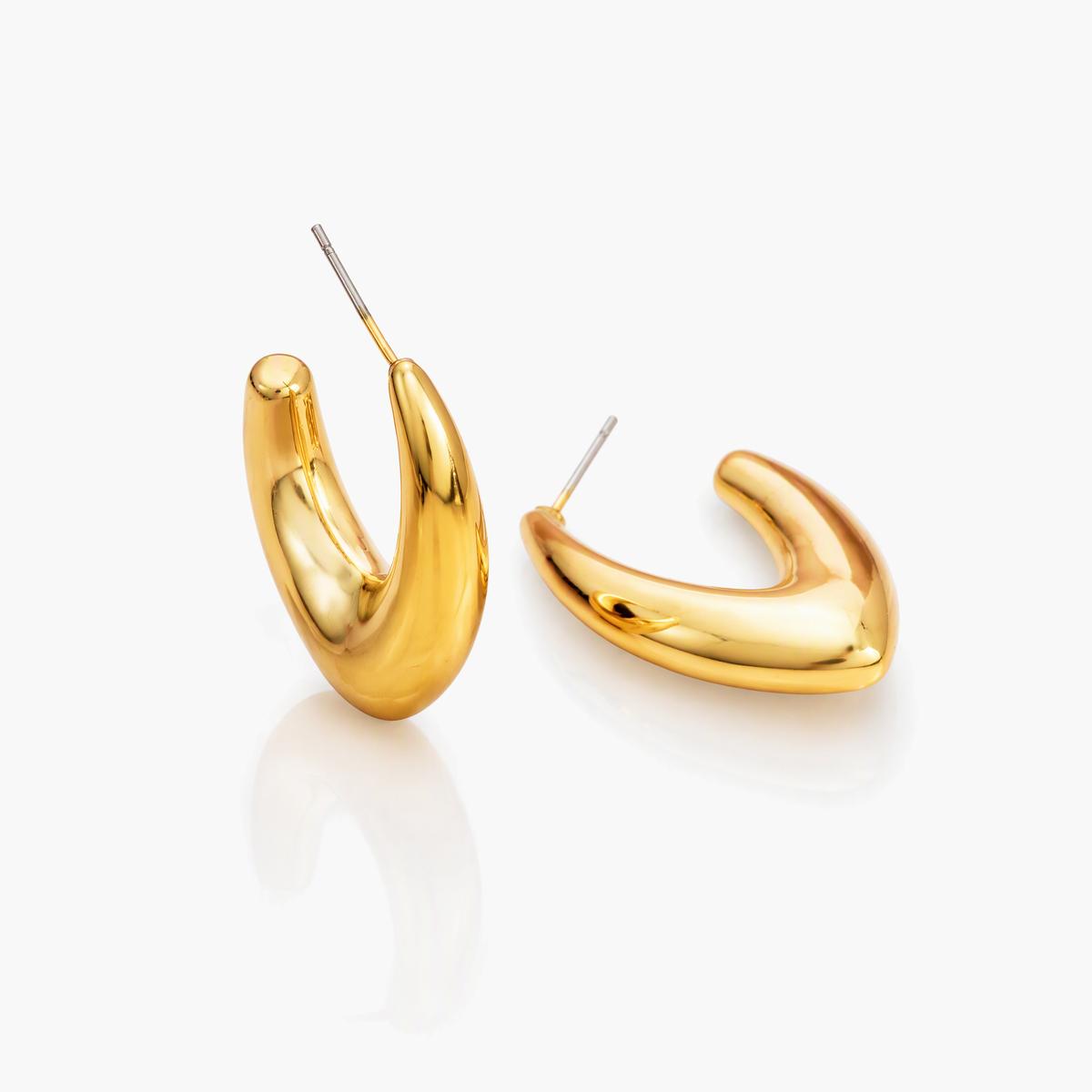 Trendy Sphere Segment Hoop Earrings