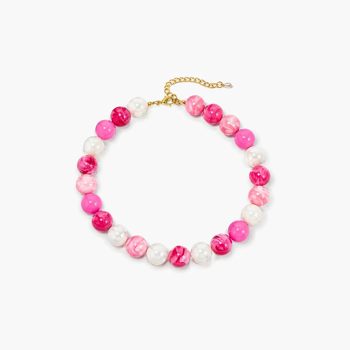 Trendy Marble Bead Necklace