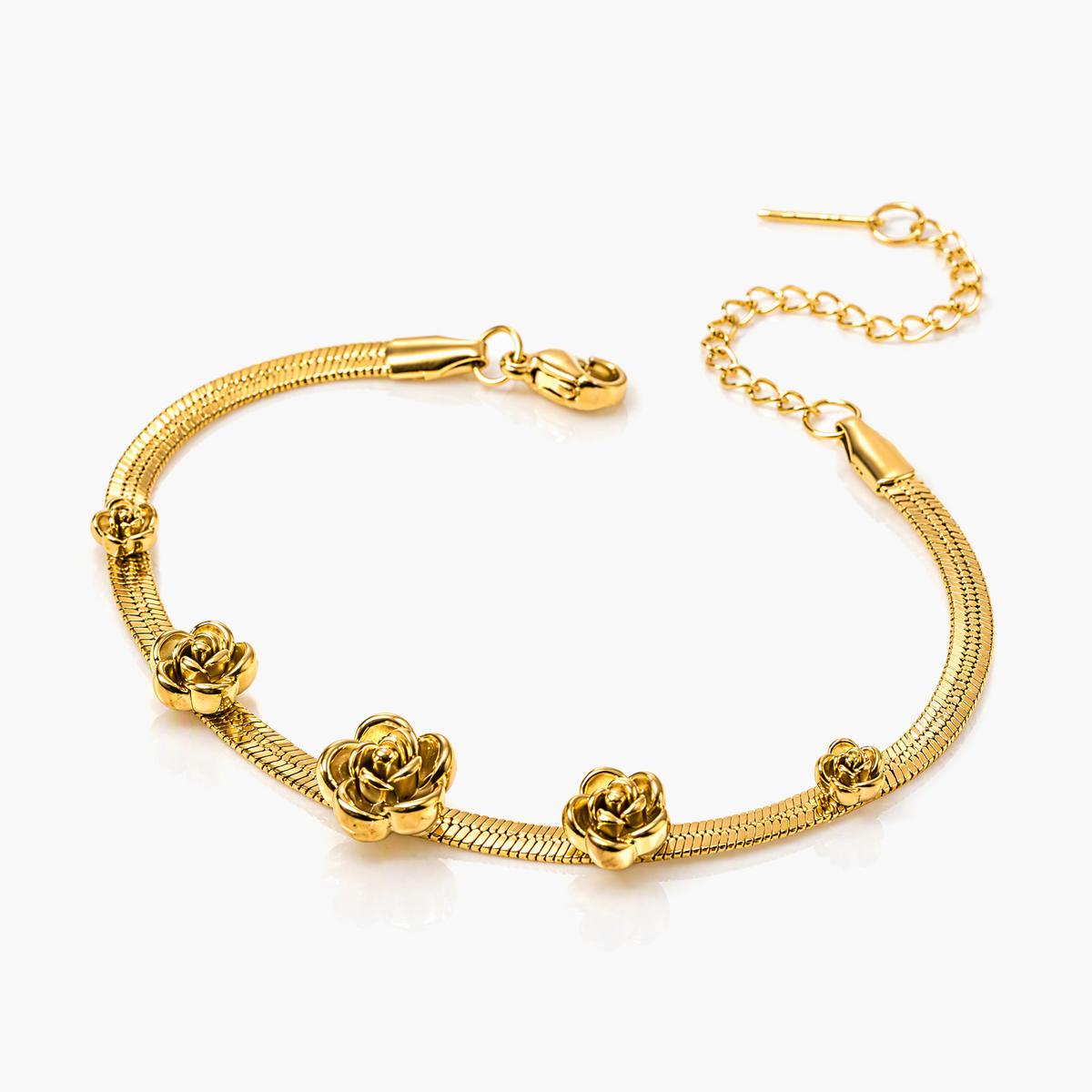Dainty Flower Open Cuff Bracelet