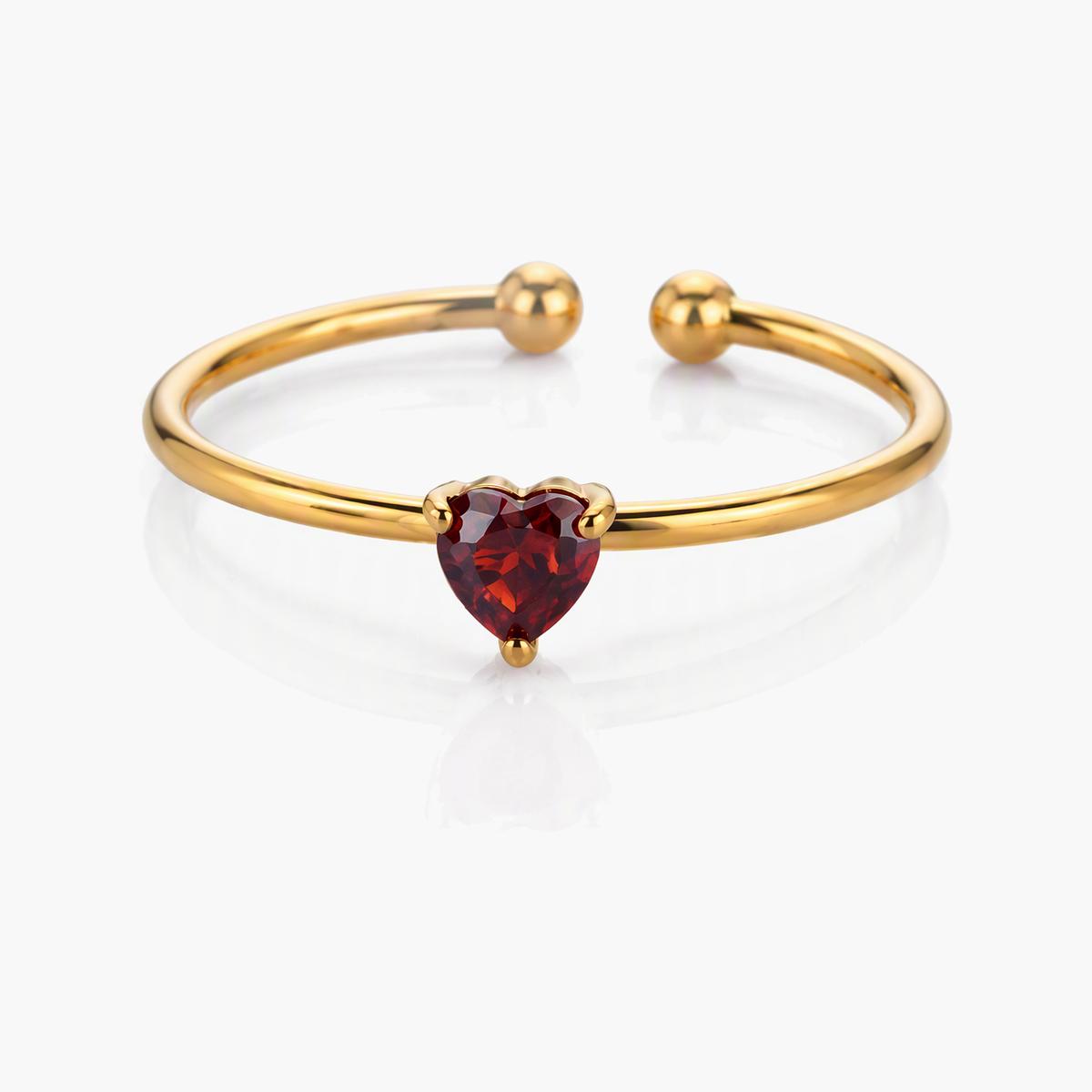 Dainty Heart Open Cuff Ring