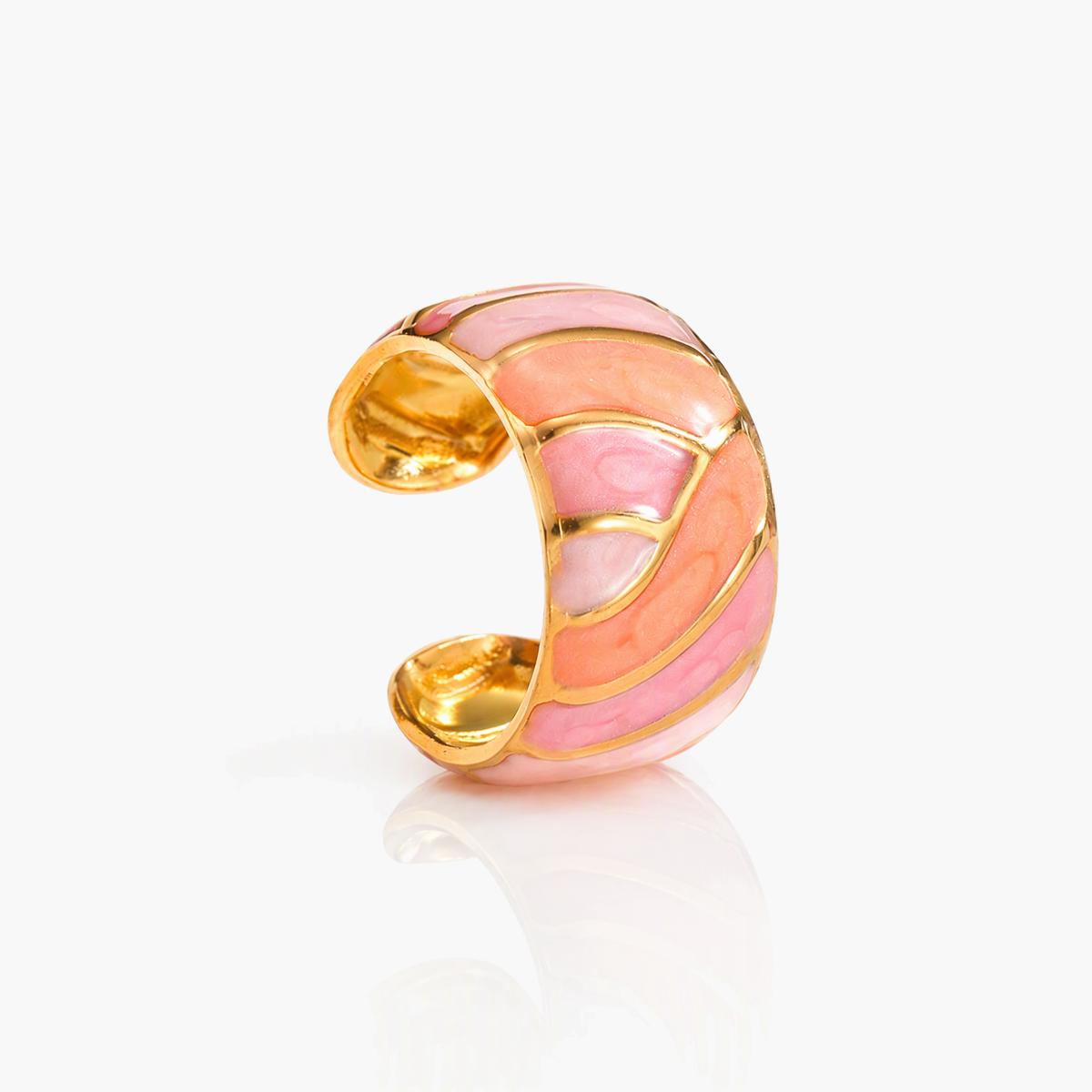 Trendy Enamel Open Cuff Ring