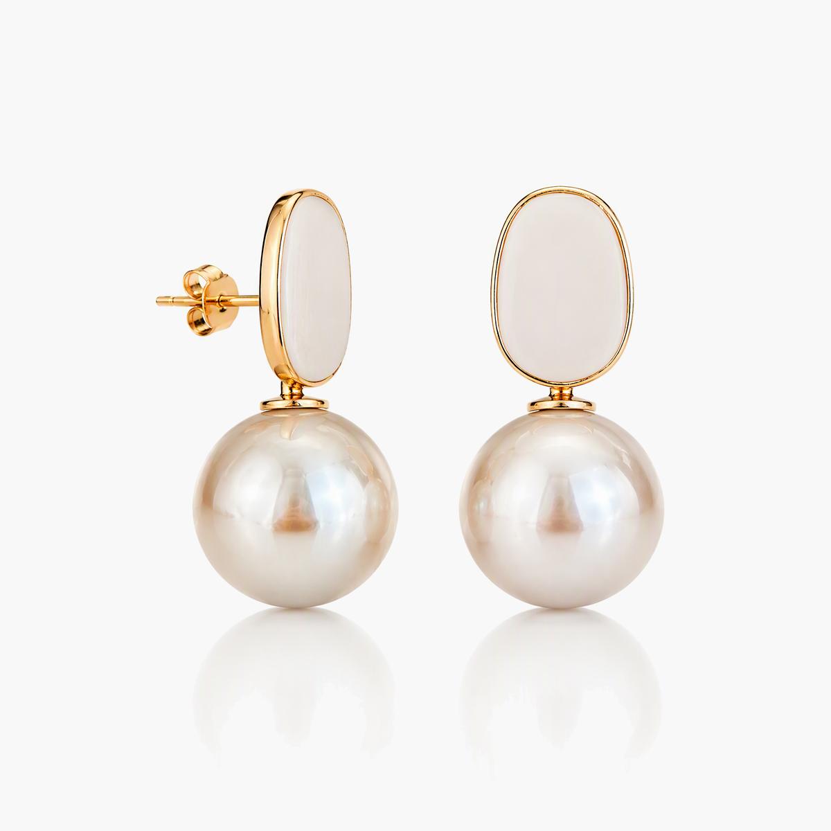 Elegant Oval Pearl Drop Earrings