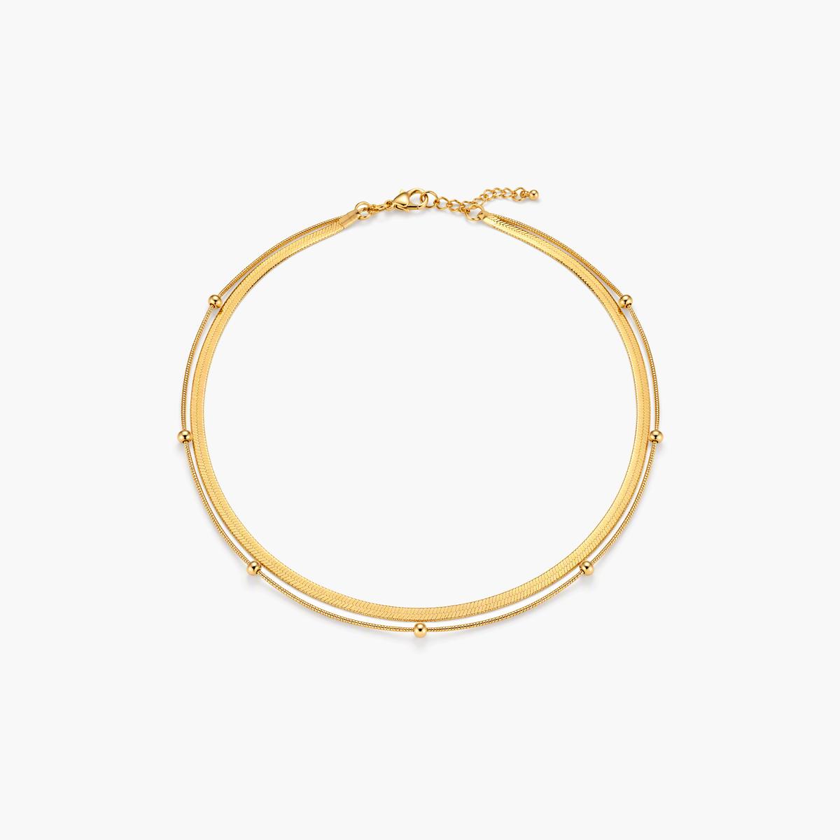 Dainty Double Layer Snake Chain Necklace