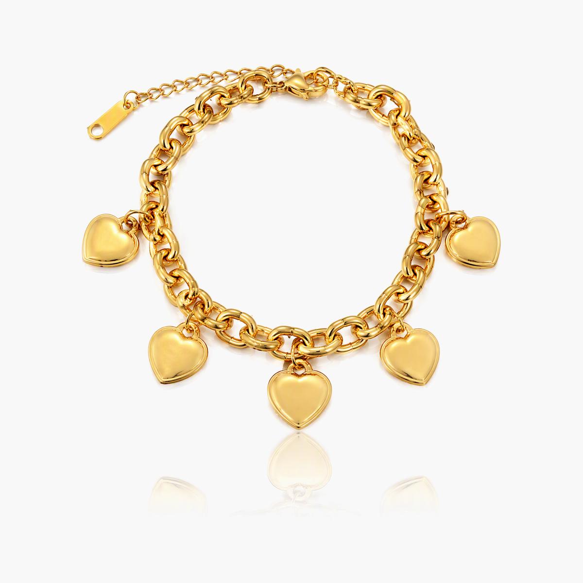 Trendy Heart And Lock Charm Bracelet