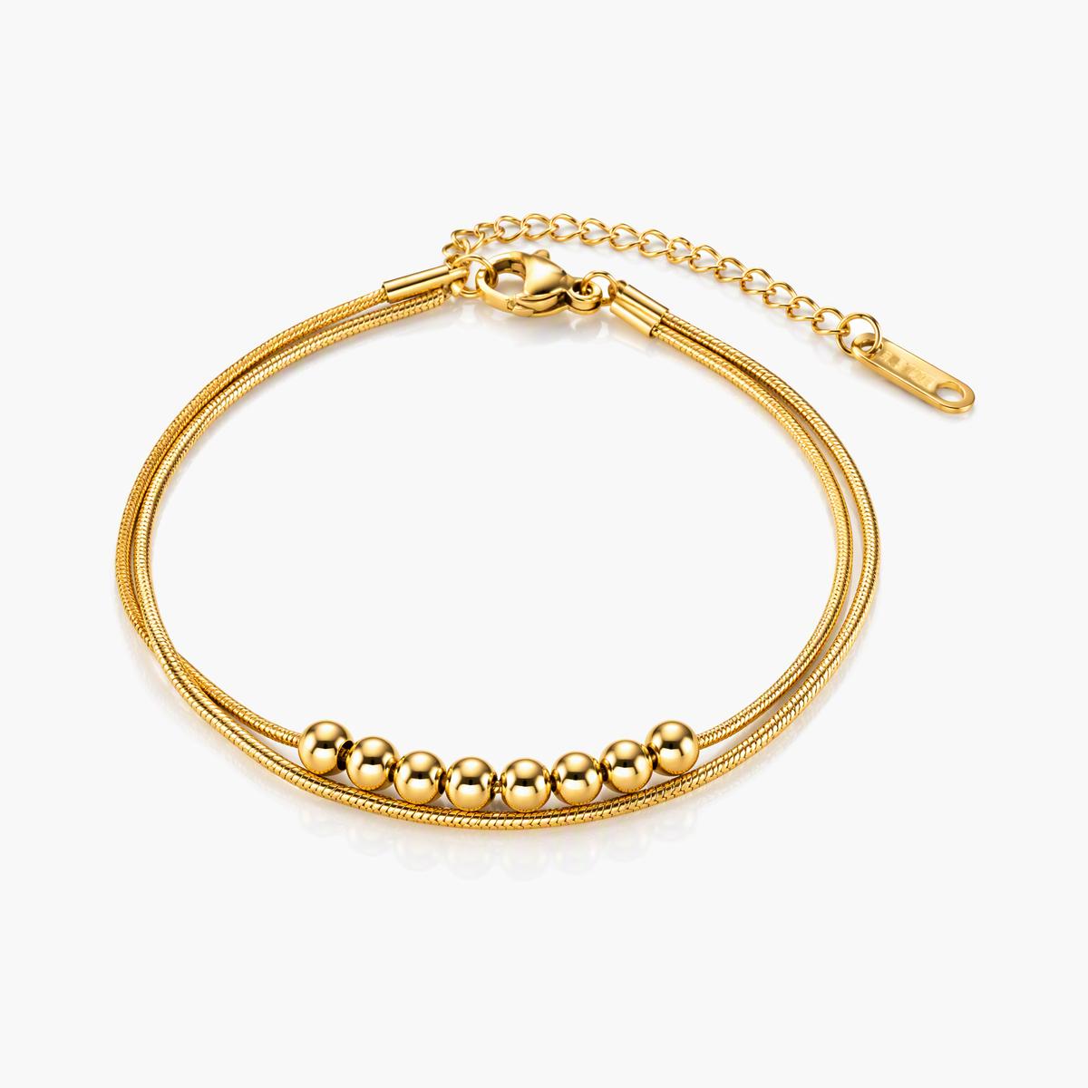 Dainty Beaded Snake Chain Bracelet