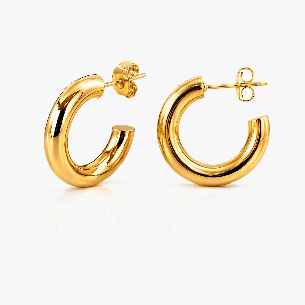 Chunky Open C Hoop Earrings