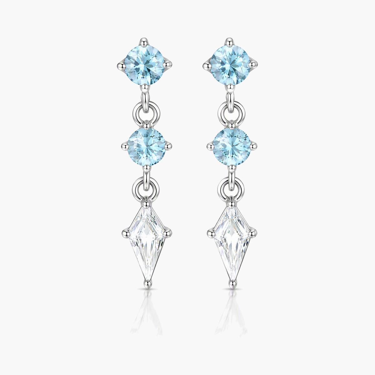 Dainty Three-Stone Drop Earrings
