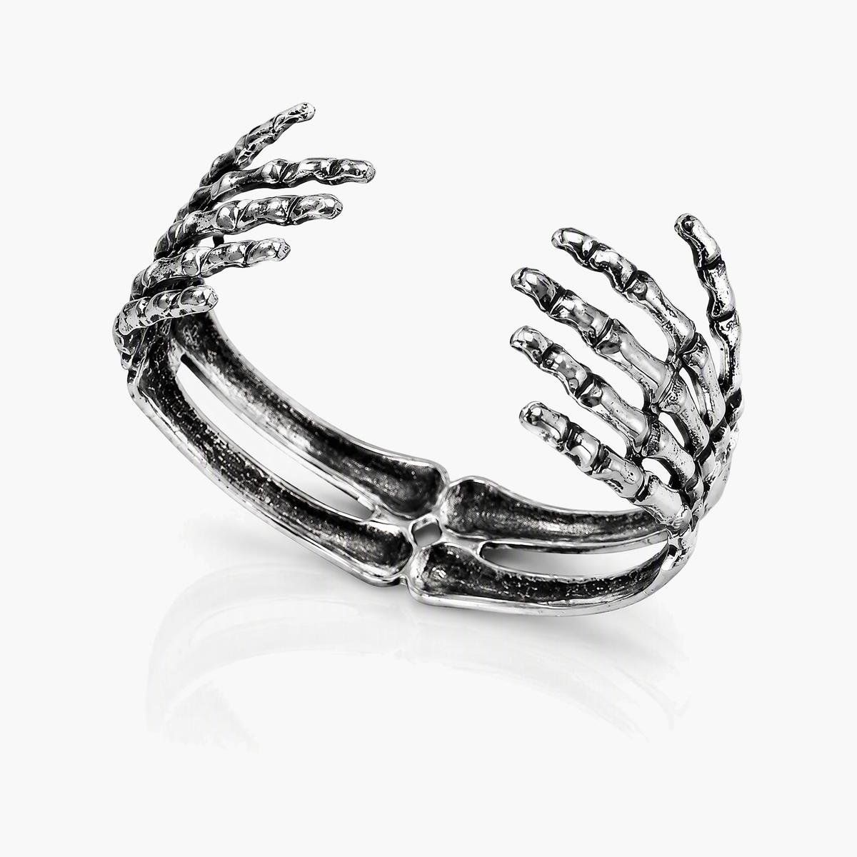 Trendy Skeleton Hand Open Cuff Bracelet