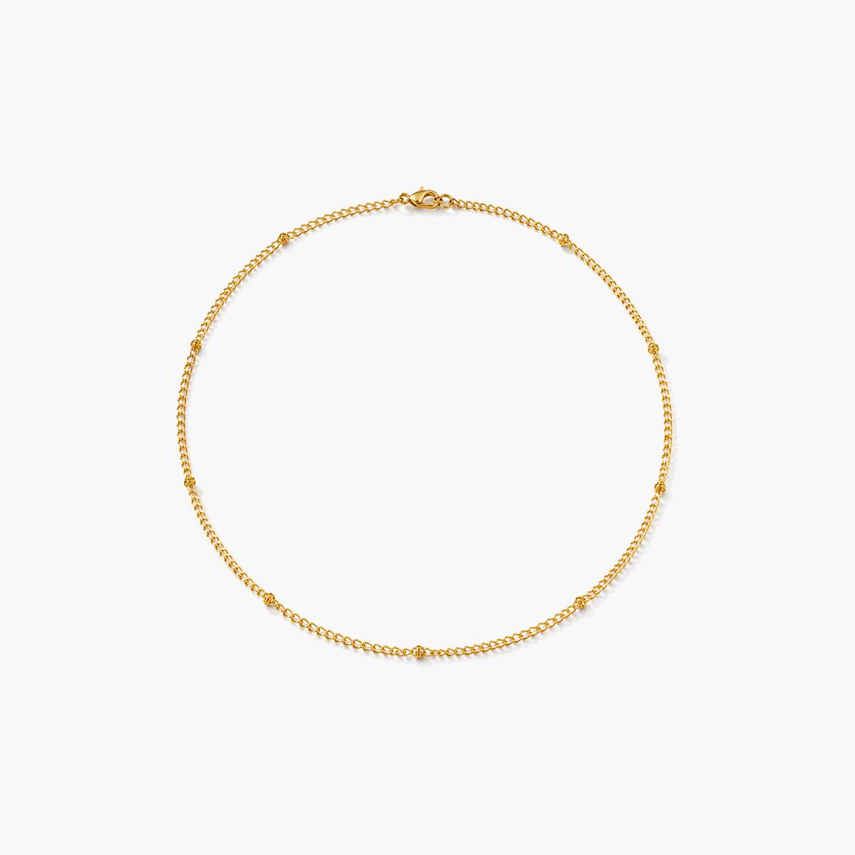 Dainty Snake And Bead Chain Necklace