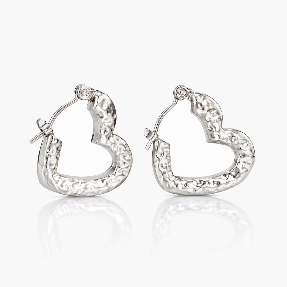Textured Heart Hoop Earrings