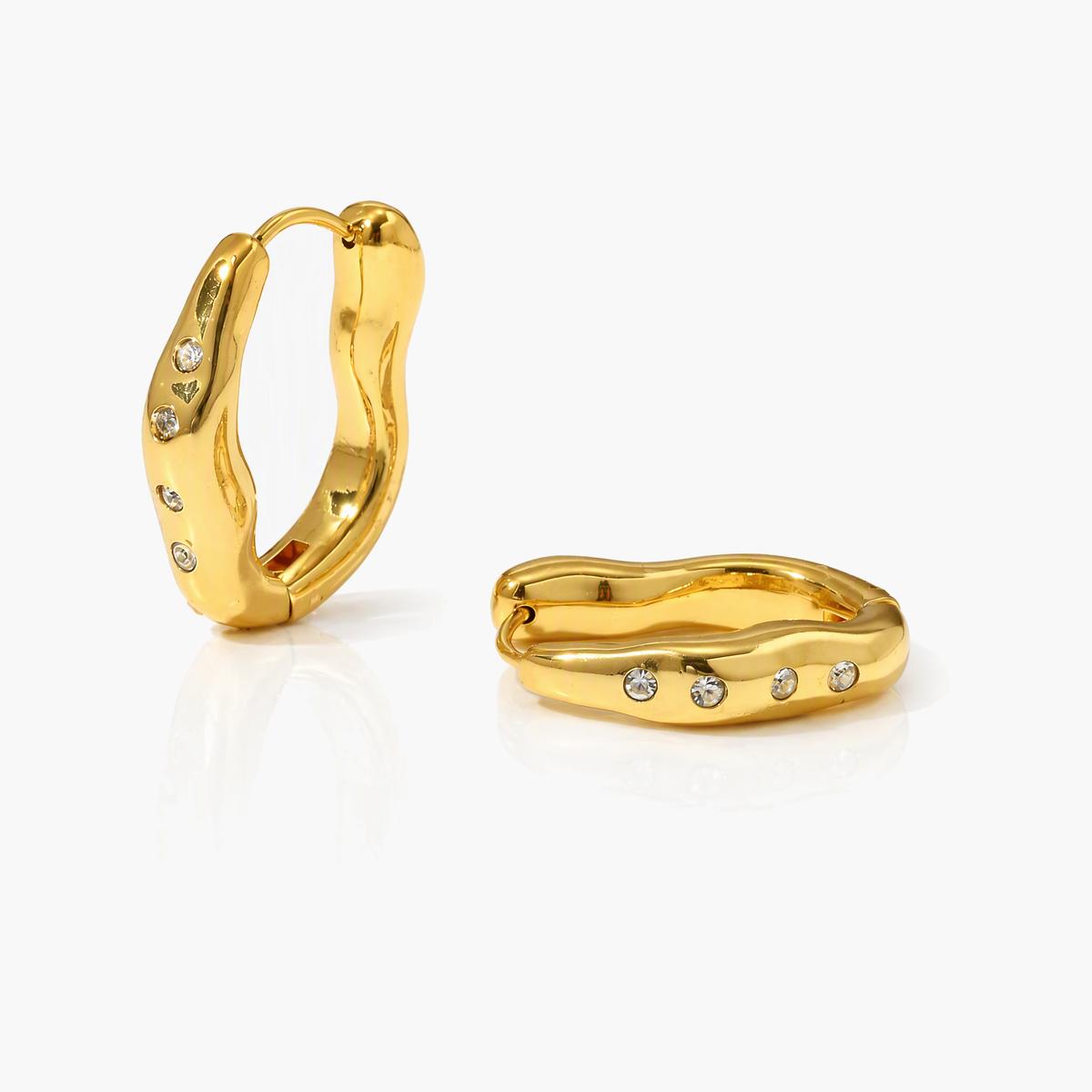 Trendy Wavy Huggie Earrings