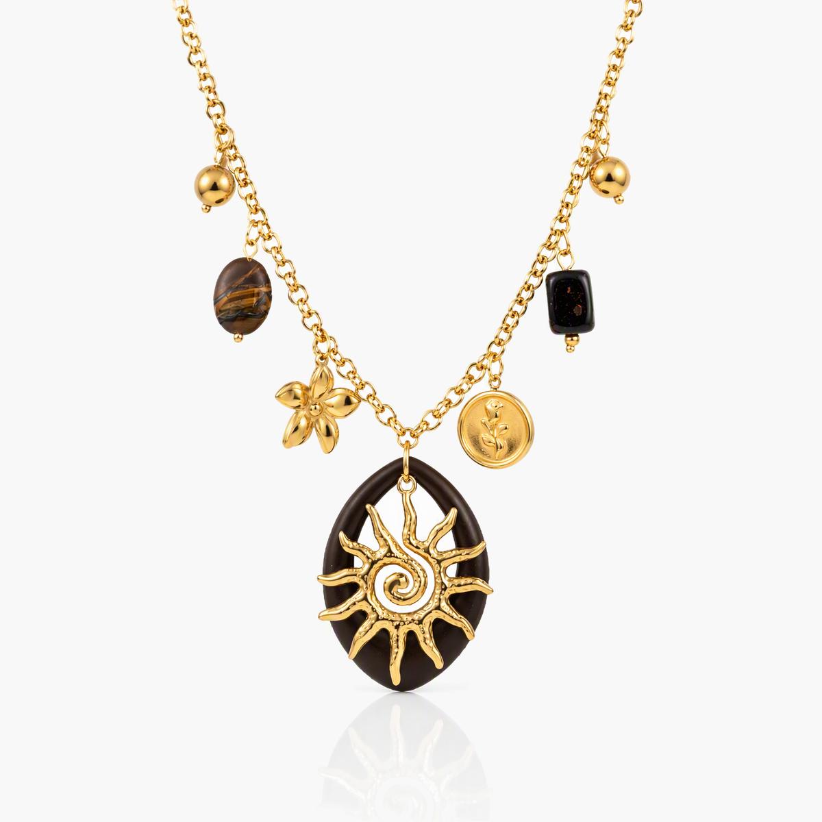 Boho Sun Charm Necklace