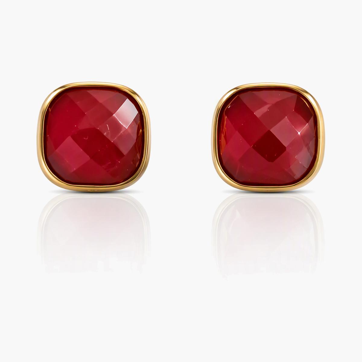 Faceted Square Stud Earrings