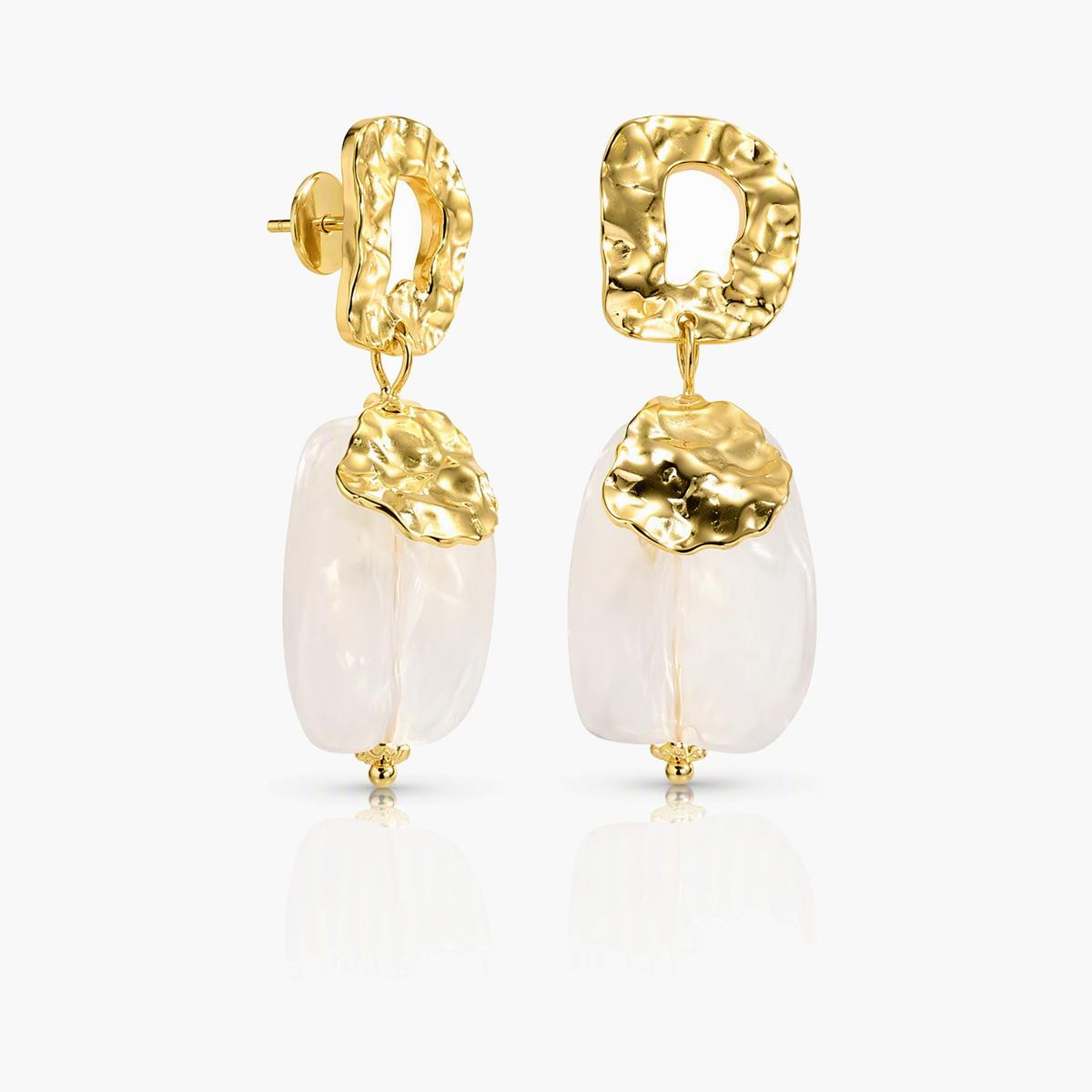 Textured Leaf Drop Earrings