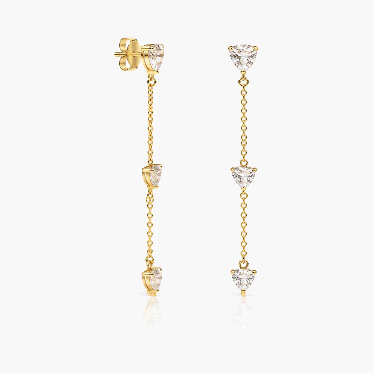 Dainty Heart Chain Drop Earrings