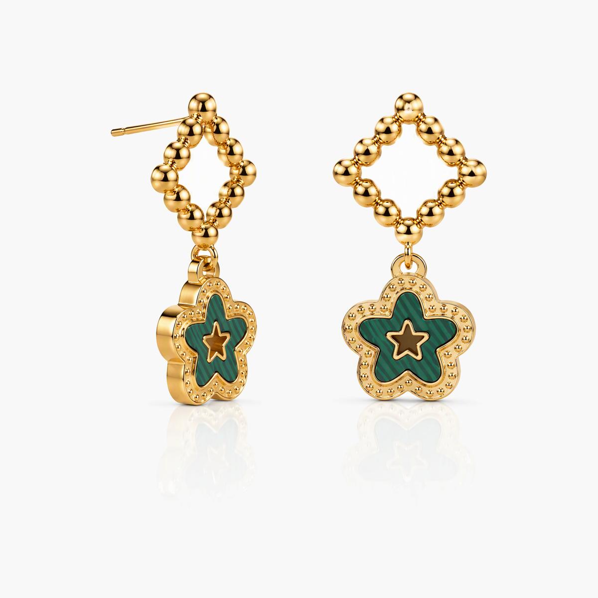 Cute Beaded Star Drop Earrings