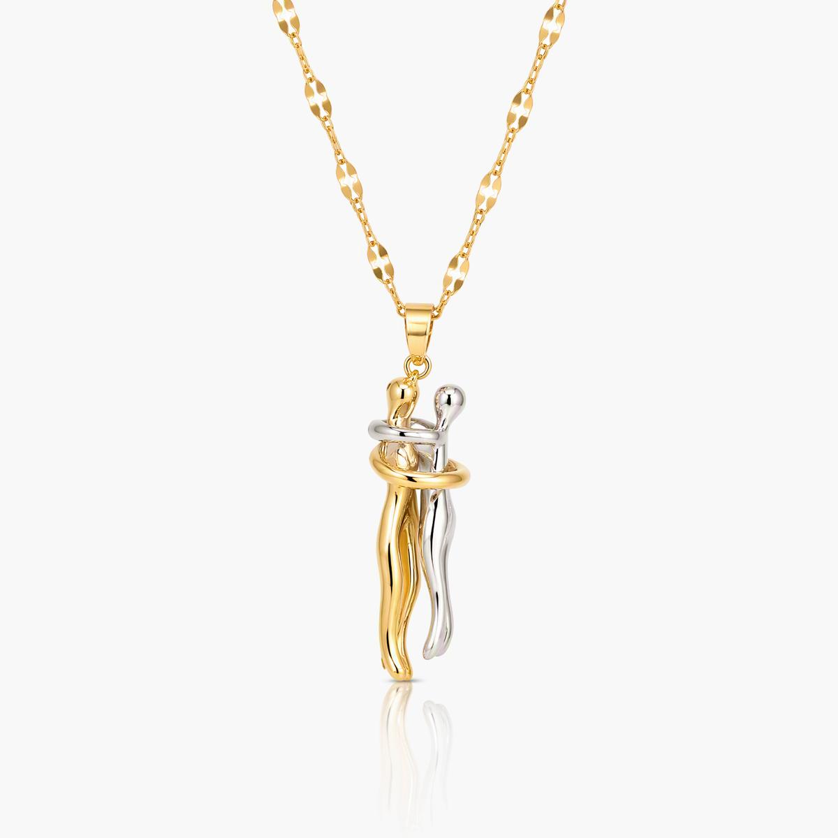 Embracing Couple Pendant Necklace