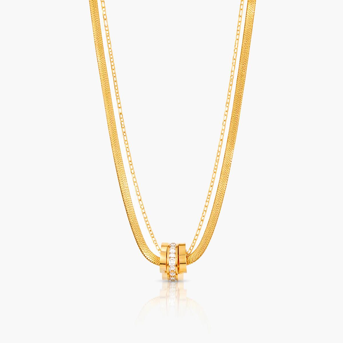 Minimalist Circle Disc Snake Chain Necklace