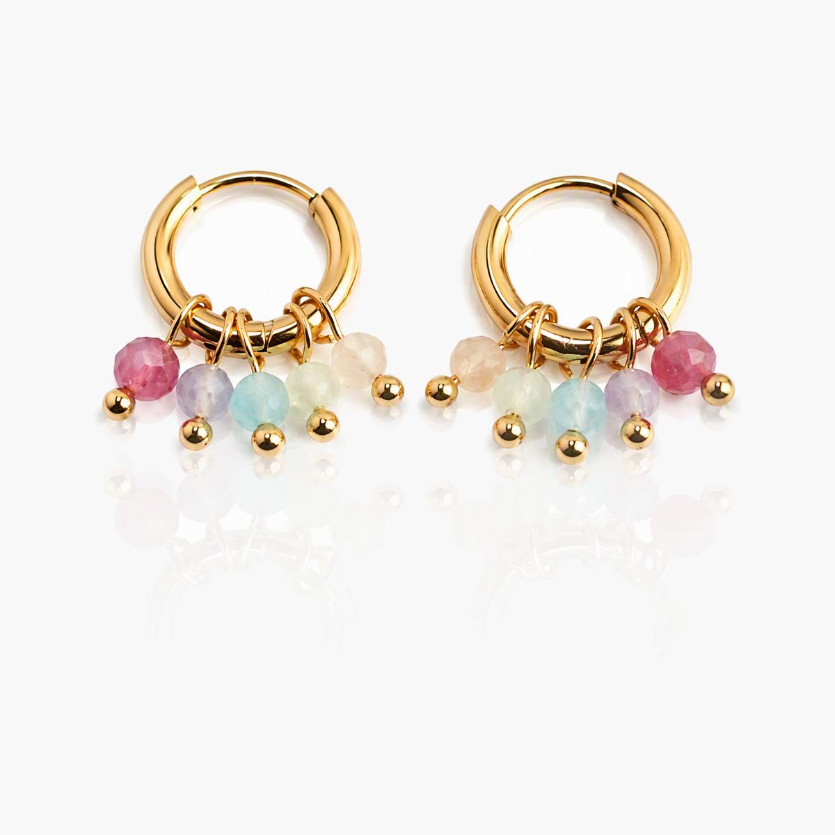 Dainty Multi-Stone Huggie Earrings