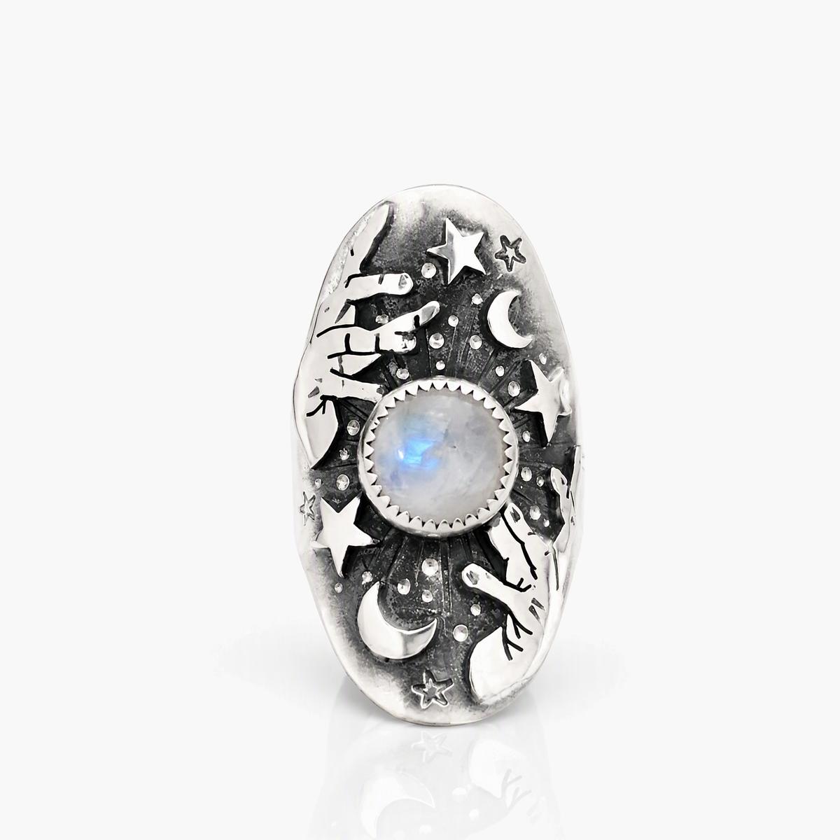 Boho Star Moon Ring