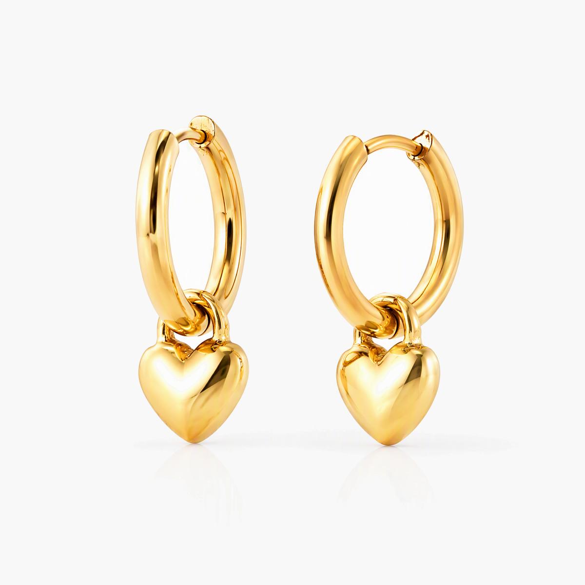 Heart Charm Huggie Earrings