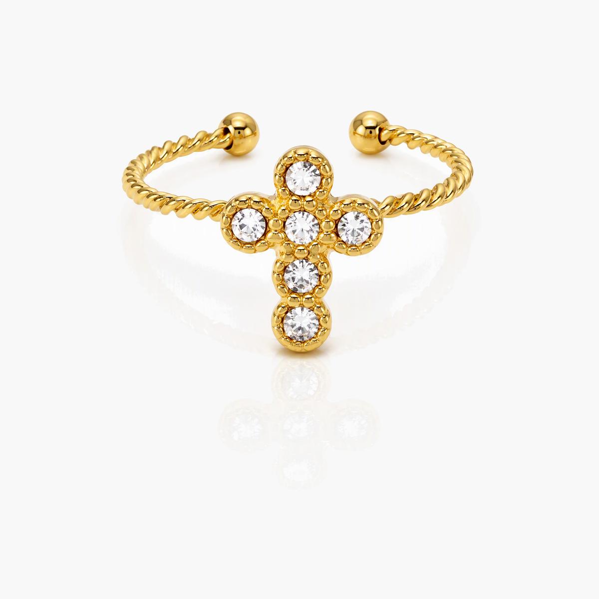 Dainty Cross and Sunburst Ring