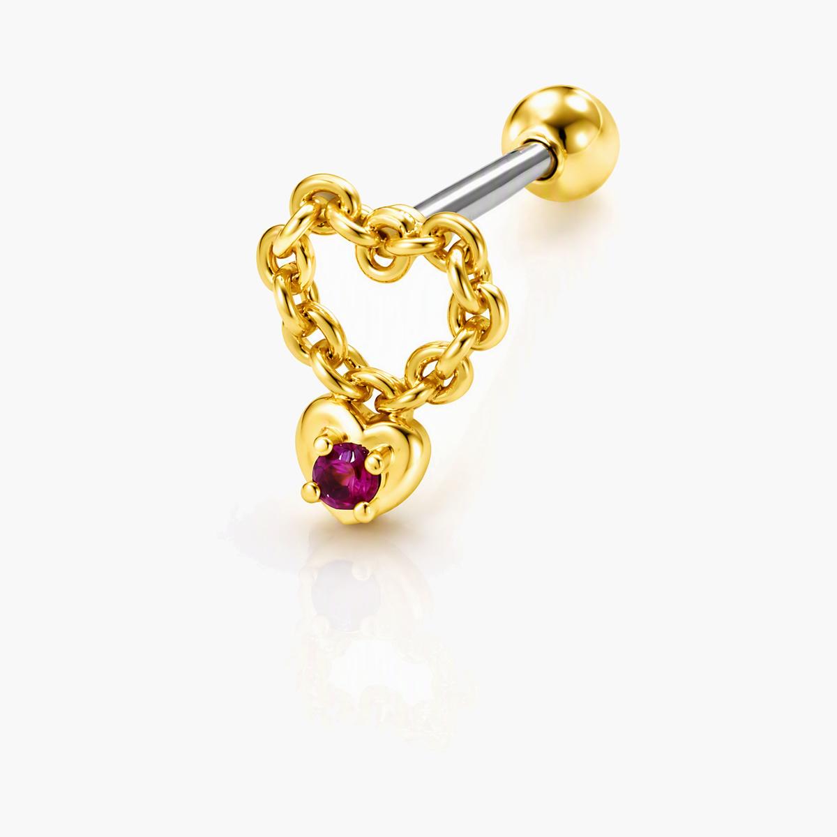 Cute Heart Bow Cartilage Stud