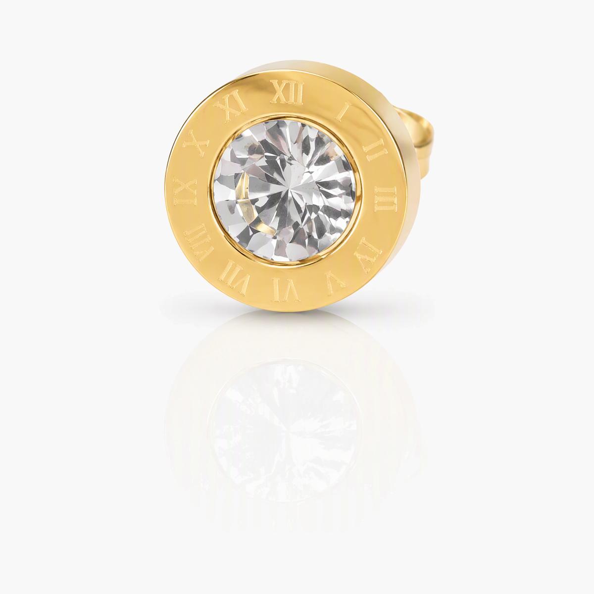 Minimalist Roman Numeral Disc Stud Earrings