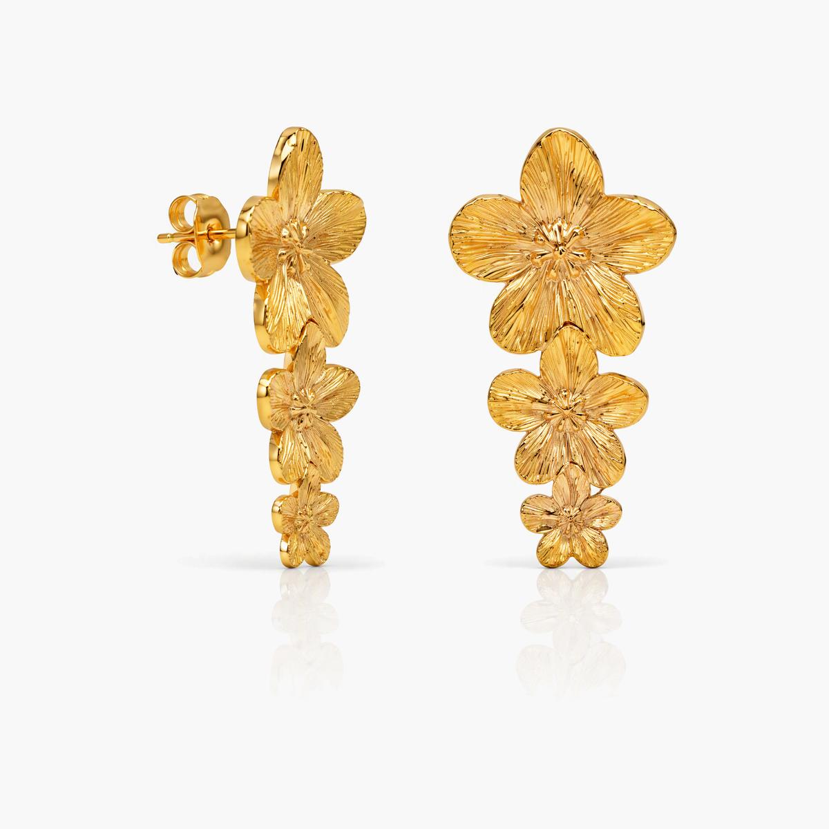 Cute Double Daisy Drop Earrings