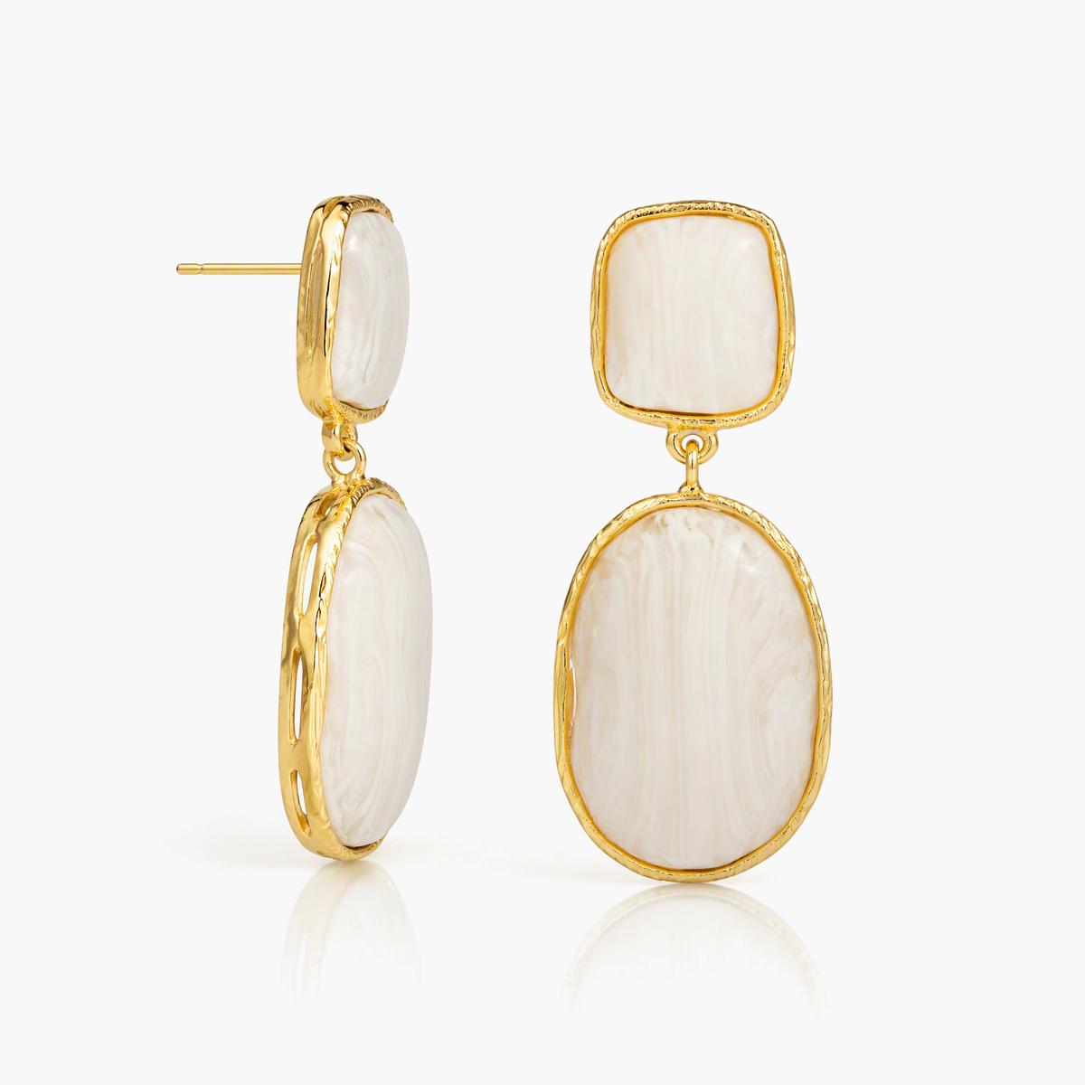 Vintage Oval Drop Earrings