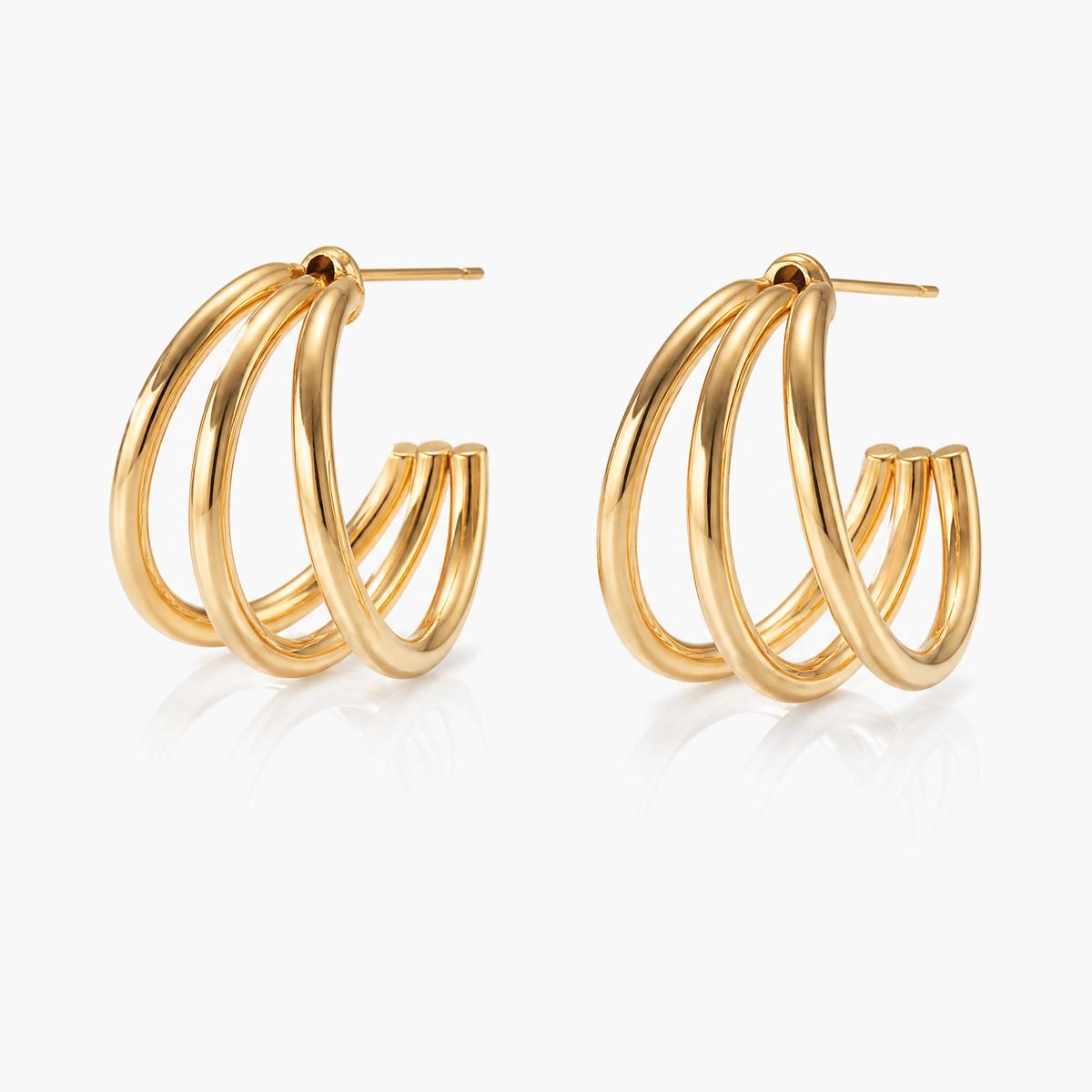 Multi-Layer Open Cuff Hoop Earrings