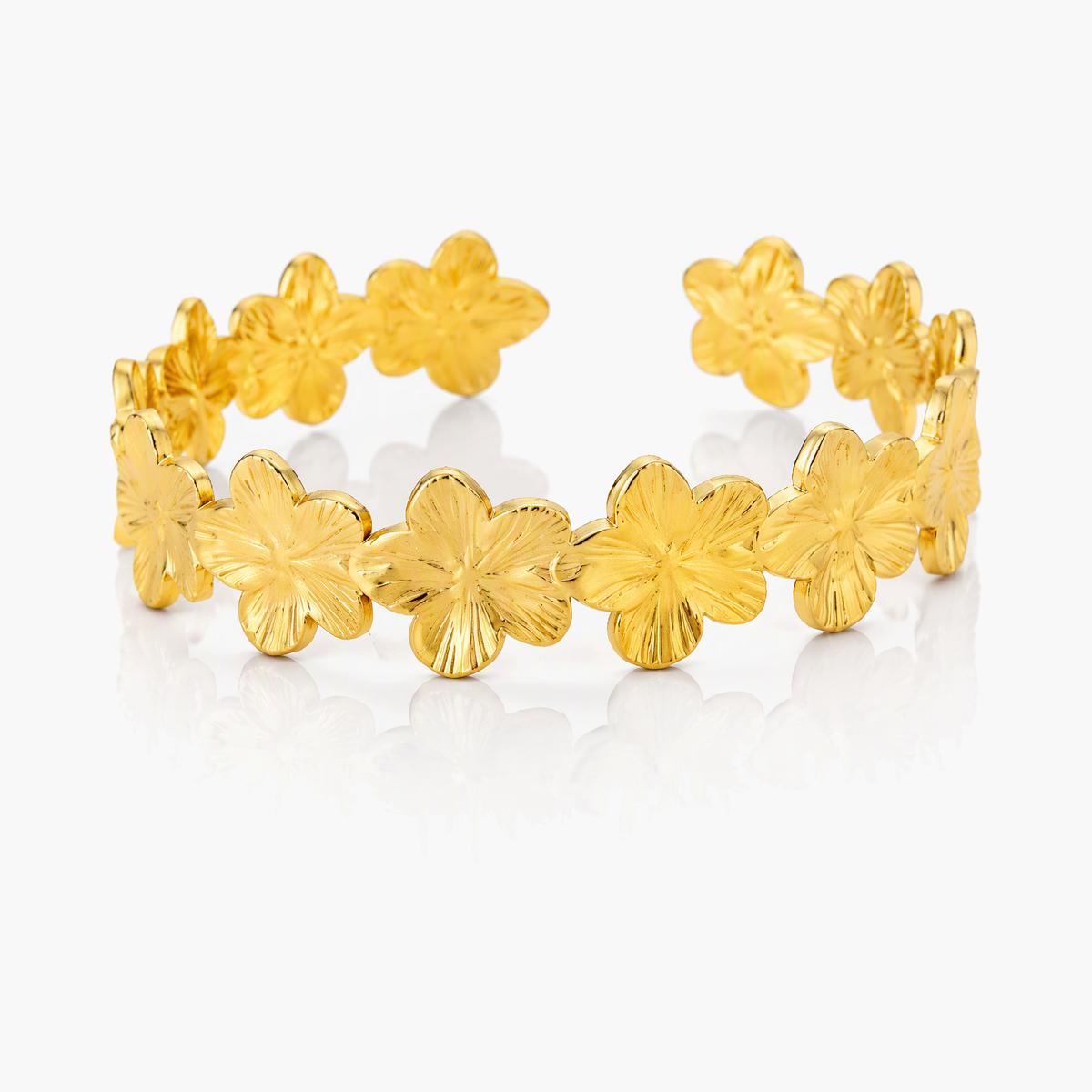 Floral Open Cuff Bracelet