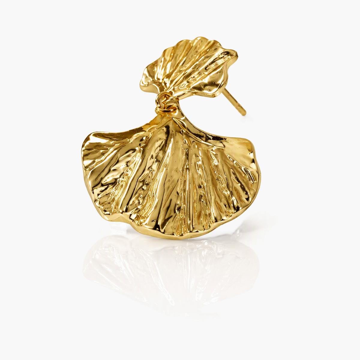 Flower Leaf Fish Tail Stud Earrings