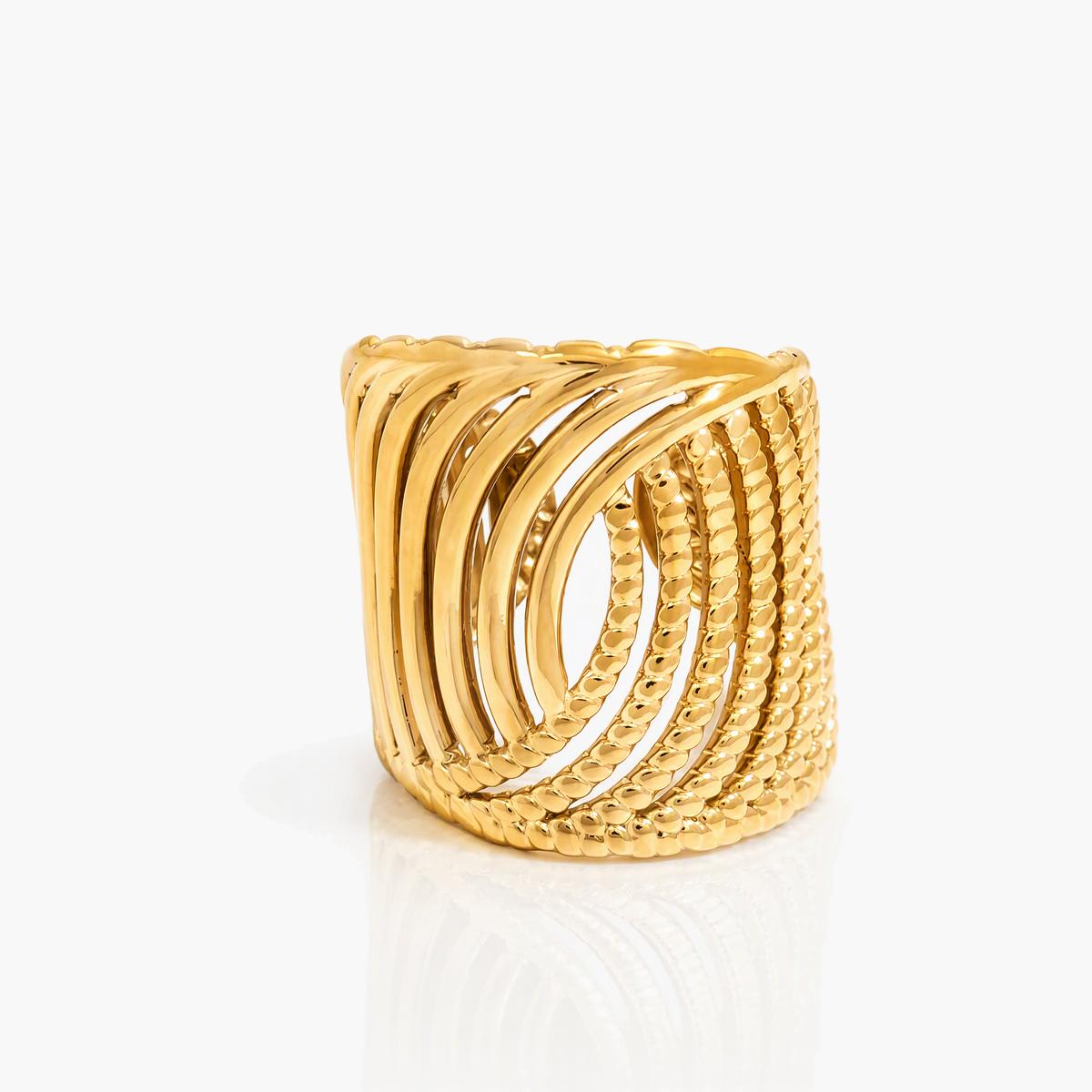 Trendy Multi-Band Caged Ring