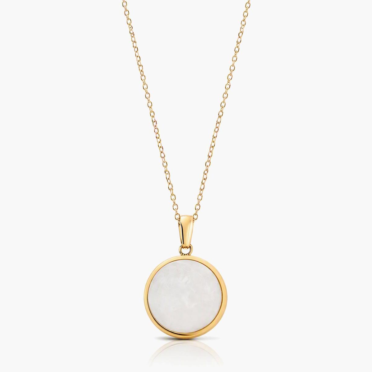 Minimalist Round Disc Pendant Necklace