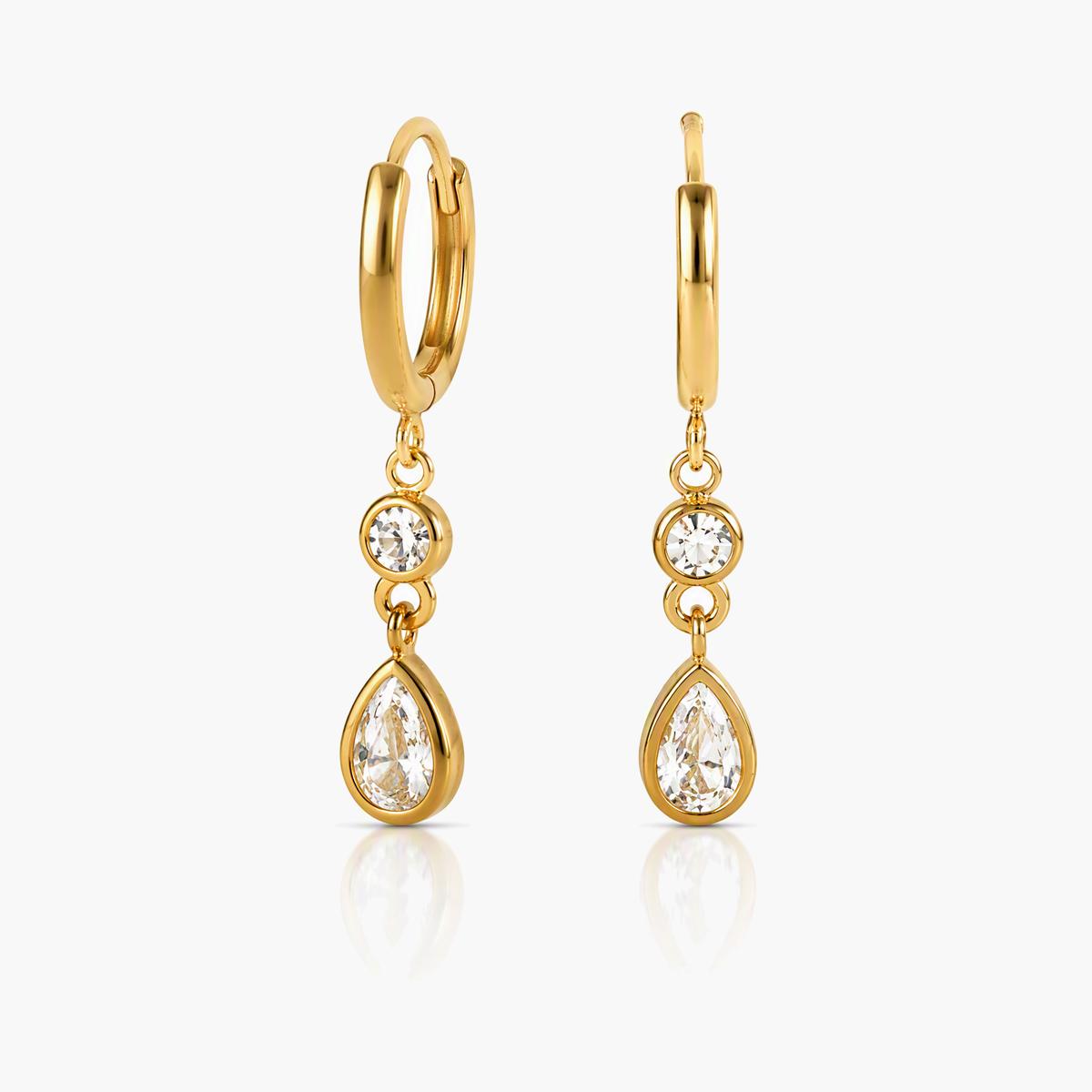 Teardrop Charm Drop Earrings