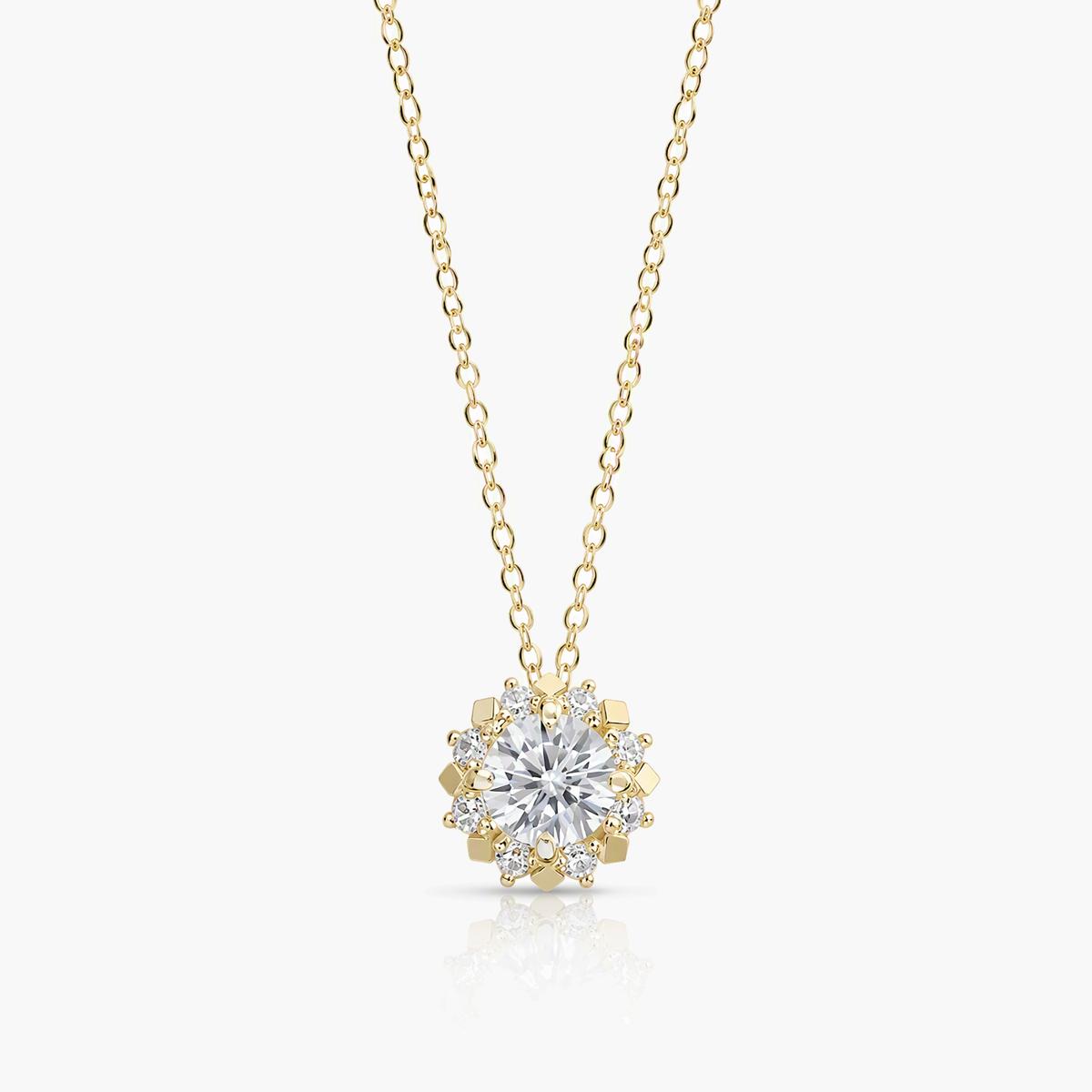 Dainty Flower Halo Pendant Necklace