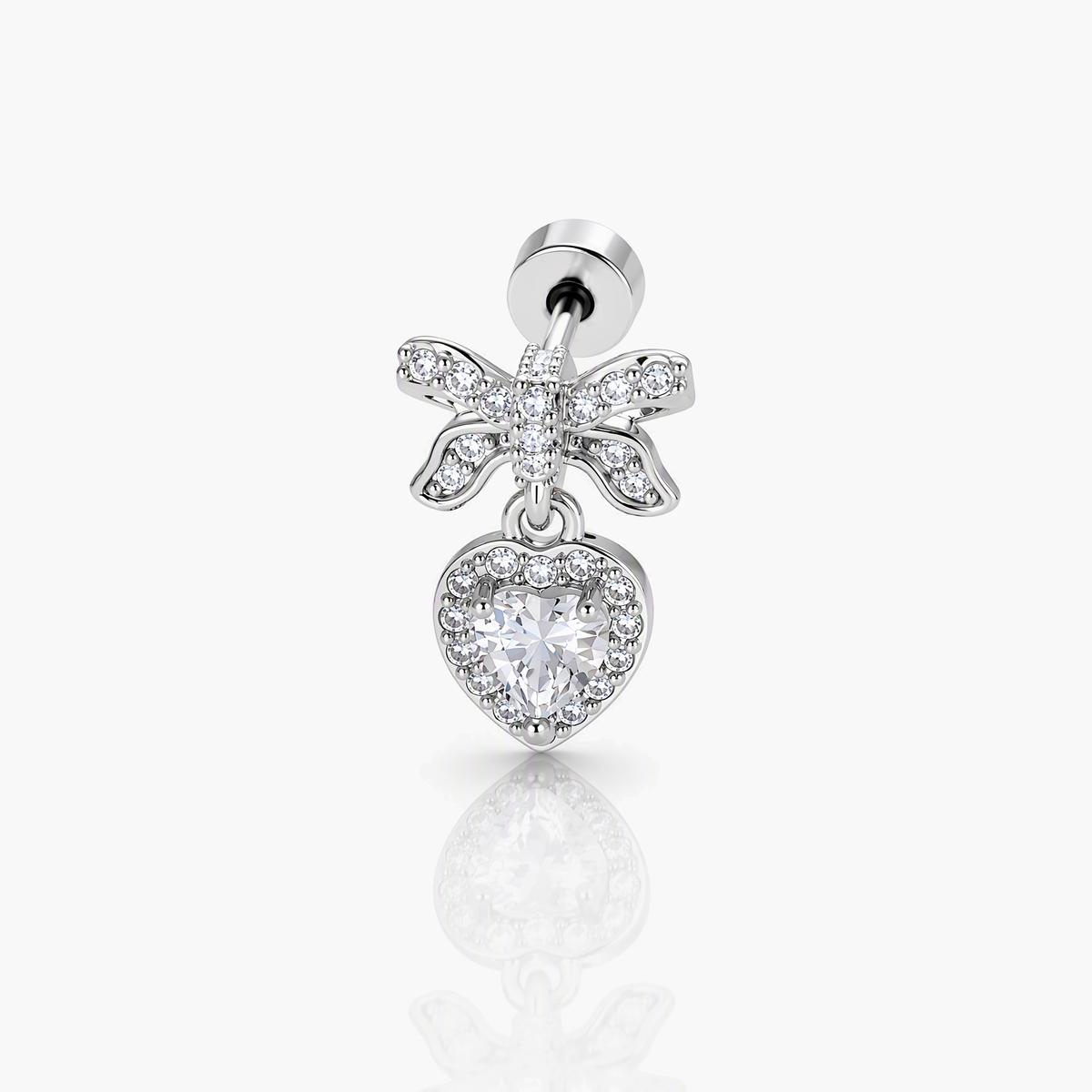 Cute Bow Heart Drop Earrings