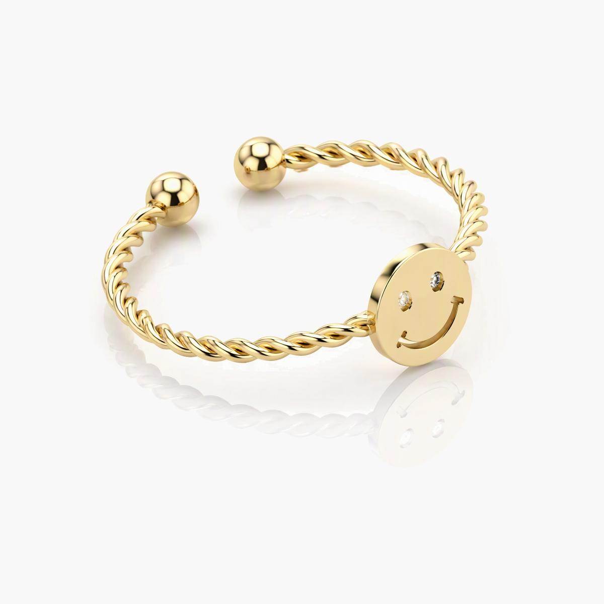 Cute Smiley Face Twisted Ring