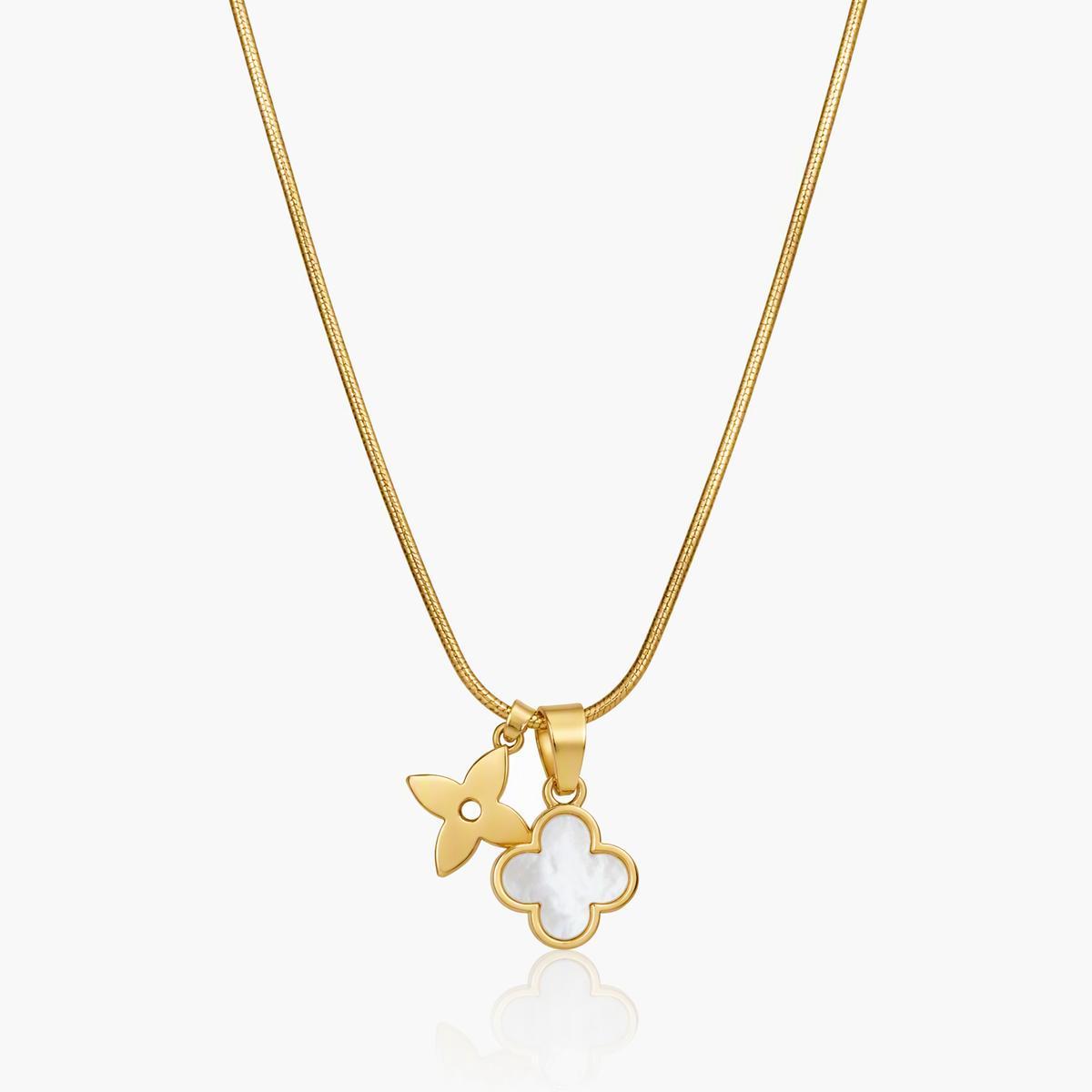 Dainty Butterfly Clover Necklace