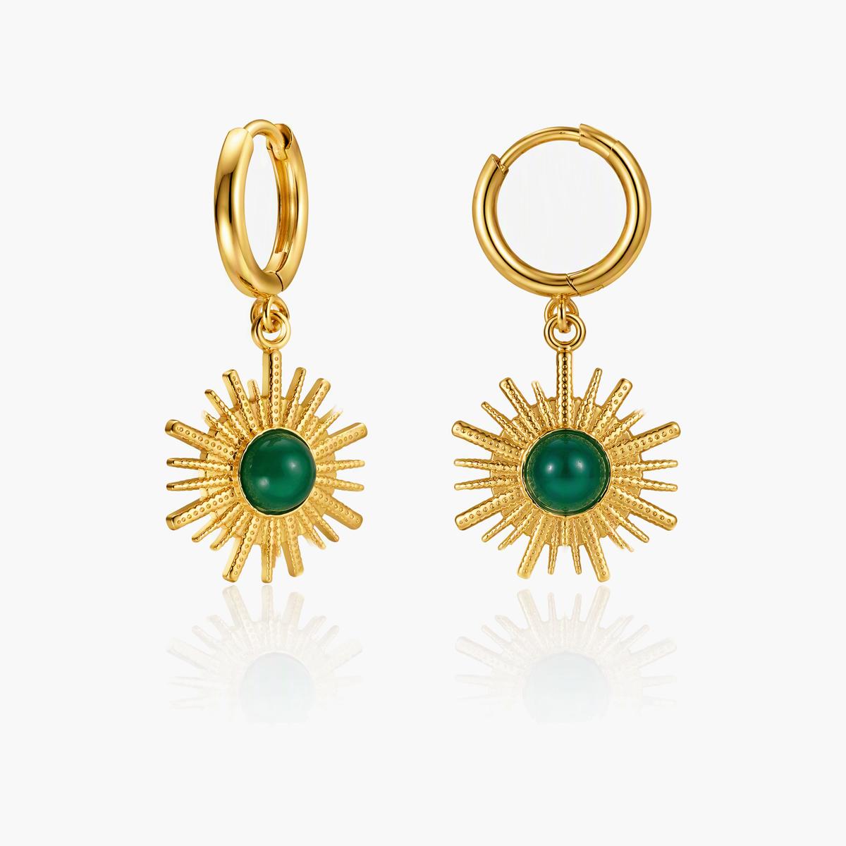 Vintage Sunburst Drop Earrings