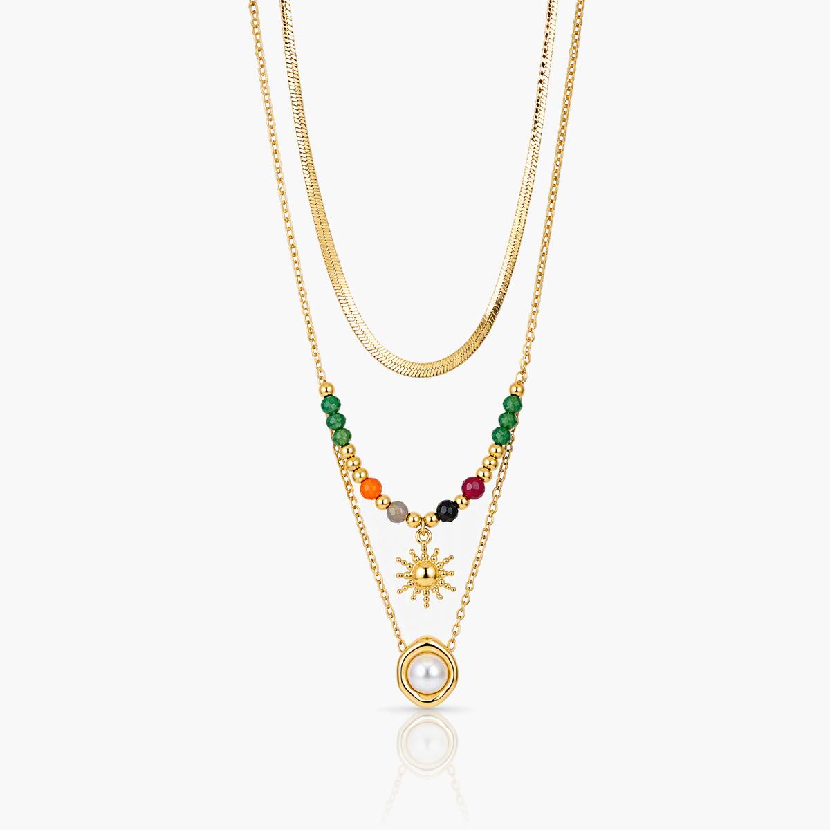 Boho Sun Beaded Necklace
