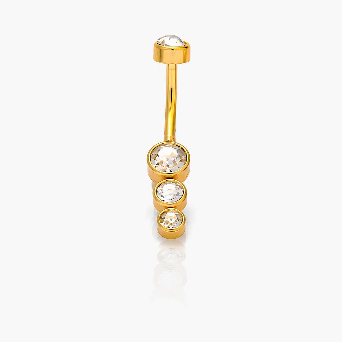Triple Stone Drop Belly Ring