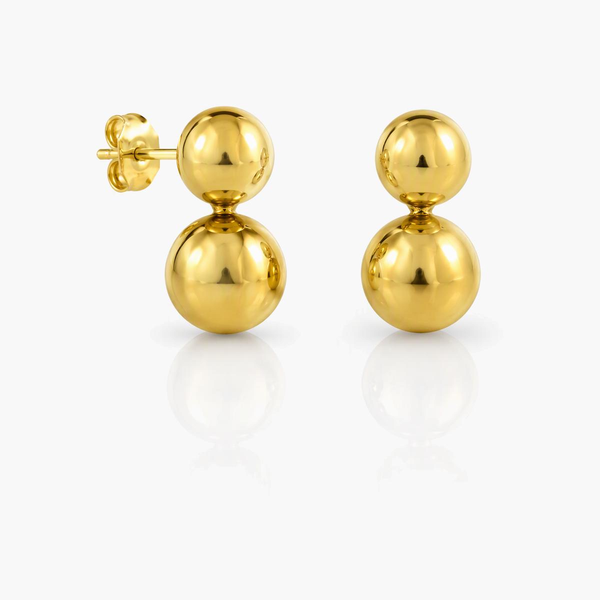 Double Ball Drop Earrings