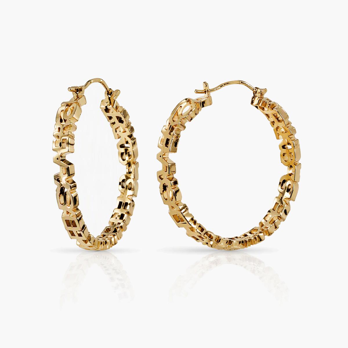 Trendy Initial Letter Hoop Earrings