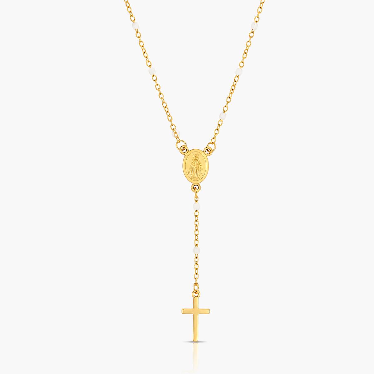 Dainty Cross Disc Y-Necklace